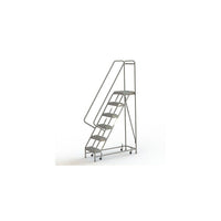 Tri-Arc Manufacturing Aluminum Rolling Ladder, Step Width: 16", Step Type: Serrated, No. of Steps: 6 (WLAR106165)-No. of Steps: 6