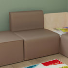 Flash Furniture Bright Beginnings Commercial Grade Modular Classroom Soft Seating, Armless 1-Seater Sofa - Neutral Vinyl-Coordinates With Other Pieces in the Early Education Collection