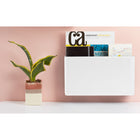 Poppin Wall Pocket - White-Removable adhesive strips hold up to 2lbs, magnets hold up to 1lb, and screws hold up to 15lbs