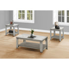 Monarch Specialties - 7880P Ens De Tables - 3Pcs/Gris Industriel-Un style a la mode avec la tendance contemporaine, cet ensemble de table de salon inclut une table basse et deux tables de bout.