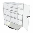 Eddie's 17.75" Lockable Rectangular Spinning Acrylic Display Case - Clear-Display Case