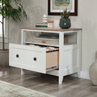 Sauder 430760 August Hill Lateral File Cabinet - Soft White-Quick and easy assembly with patented T-lock drawer system.