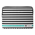 Vangoddy Luxe Series 17" Laptop Sleeve - Striped - Blue-Lightweight, padded, and water resistant PU leatherette sleeve protects your device from bumps, scratches, and other damages