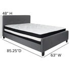 Flash Furniture Tribeca Queen Size Tufted Upholstered Platform Bed in Dark Grey Fabric with Pocket Spring Mattress-Dark Grey Fabric Upholstery