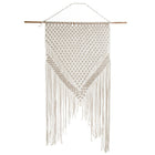 Truu Design Hand Crafted Macrame Wall Hanging 40.75 x 74, inches, Cream White-Dimensions: 40.75"L x 74"H x 0.75"W