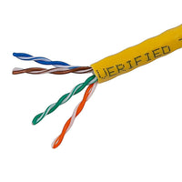 TygerWire 1000' UTP CAT5E Network Cable, 12.6" x 9" x 13", Yellow-Solid bare copper conductor