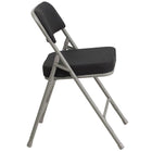 Flash Furniture HERCULES Series Premium Curved Triple Braced & Double-Hinged Black Pin-Dot Fabric Metal Folding Chair-2.5" Thick Foam Padded Seat
