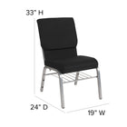 Flash Furniture HERCULES Series 18.5"W Church Chair in Black Fabric with Book Rack - Silver Vein Frame-16 Gauge Steel Frame