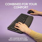 Logitech MK670 Wave Keys Keyboard and Mouse Combo - Graphite-Type in comfort all day long: The wavy design of this compact keyboard places your hands, wrists and forearms in a natural typing position for all-day comfort