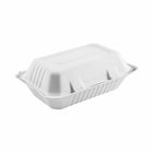 Globe Commercial Products - 9 po x 6 po x 3 po Conteneur de bagasse à couvercle à charniere en fibre - 200 pack-Dimensions: 9 po W x 9 po po D x 3 po H