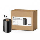 IntekView Thermal Transfer Ribbon Wax - 4.33" x 1476' - Core 1" -  6 Pack-Premium quality, sharp and precise prints