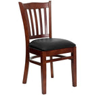 Flash Furniture Darby Slat Back Mahogany Wood Restaurant Chair - Black Vinyl Seat - 2 Pack-Mortise and Tenon Style Construction with metal wood screw reinforcements