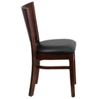 Flash Furniture Lacey Series Solid Back Walnut Wood Restaurant Chair - Black Vinyl Seat-Solid Back Design