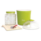 Euro Cuisine – Yaourtière YM360 pour yaourt/yaourt grec + bocal en verre 2 l, thermomètre et tamis en coton, rouge-Inclut un bocal en verre de 2 l avec couvercle