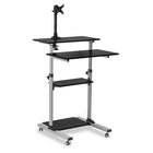 Mount-It Mobile Stand Up Desk / Height Adjustable Computer Work Station (Stand-Up Desk + Monitor Mount)-Maneuverability is excellent with total side width of 28” and a depth of 27.5”