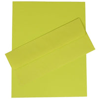 JAM PaperMD – Ensemble papeterie d’affaires en papier recyclé lime vif – 100 feuilles et 100 enveloppes N° 10 (4 1/8 x 9 1/2)-Vert