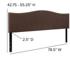 Flash Furniture Lexington Upholstered King Size Headboard with Accent Nail Trim - Dark Brown Fabric-Dark Brown Fabric Upholstery