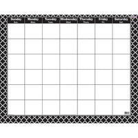 Trend Enterprises Wipe-Off Monthly Calendar, Moroccan Black, 6 Pack-Calendar for Classroom Decoration