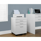 Monarch Specialties 7048 3-Drawer Filing Cabinet - White -Three spacious storage drawers 