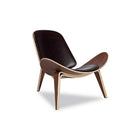 Nicer Furniture Replica Hans Wegner Shell Chair - Walnut Black-Strong base and legs, pre-assembled one piece.