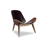 Nicer Furniture Replica Hans Wegner Shell Chair - Walnut Black-Strong base and legs, pre-assembled one piece.