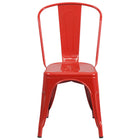 Flash Furniture Commercial Grade Metal Indoor-Outdoor Stackable Chair - Red-Set of 4 Stackable Bistro Style Chairs