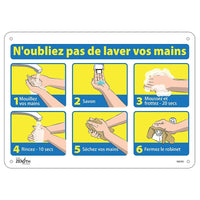 Zenith Pictogram Sign - N'oubliez pas de lavez vos mains - 10" x 14" - Aluminum - 4 Pack-N'oubliez pas de lavez vos main
