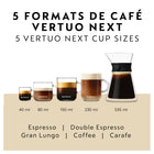 Nespresso - Machine à Café et Espresso Vertuo Next par De'Longhi avec Aeroccino - Noir Mat-Design épuré : Couleur mate pour la version Premium.