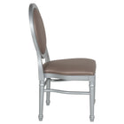 Flash Furniture HERCULES Series King Louis Chairs with Taupe Vinyl Back & Seat & Silver Frame - 2 Pack-Removable Taupe Vinyl Seat