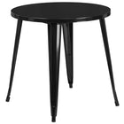 30'' Round Black Metal Indoor-Outdoor Table Set with 2 Arm Chairs (CH-51090TH-2-18ARM-BK-GG)-Metal