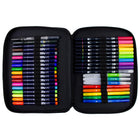 Tombow Zipp Marker Case - Oyster-Interior see-through mesh zippered pouch for accessories. Carry handle. Faux leather exterior
