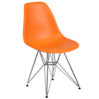 Flash Furniture Elon Series Orange Plastic Chair with Chrome Base-Orange Plastic Finish