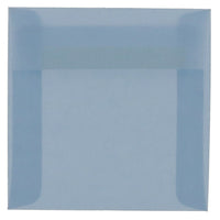 JAM Paper 6 x 6 Square Envelopes, Surf Blue Translucent Vellum, 100 Pack (1591925g)-Surf Baby blue