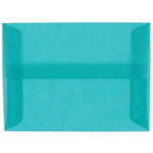 JAM Paper A6 Invitation Envelopes, 4.75 x 6.5, Aqua Blue Translucent Vellum, 50 Pack (PACV664I)-Aqua blue translucent envelope
