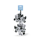 Millbrook Studios Swirly Bows, Black/Silver/White, 12 Pack (00266)-Black/Silver/White