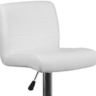 Flash Furniture Contemporary Vinyl Adjustable Height Barstool with Rolled Seat & Chrome Base - White - 2 Pack-Swivel Seat