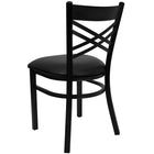 Flash Furniture HERCULES Series Black "X" Back Metal Restaurant Chair - Black Vinyl Seat - 2 Pack-2.5" Thick Foam Padded Seat
