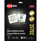 Avery Clean Edge Square Business Cards - 2-1/2" W x 2-1/2" L - Matte White - 180 Pack-Extra-sturdy, matte coated cardstock is rigid and durable to withstand frequent use