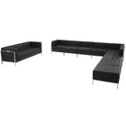 Flash Furniture  Hercules Imagination Series Leather Sectional and Sofa Set, 10 Pieces, Black (ZBIMAGSET19)-Black Bonded Leather