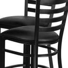 Flash Furniture 30" Round Black Laminate Table Set with X-Base & 4 Ladder Back Metal Barstools - Black Vinyl Seat-Designed for Commercial and Home Use