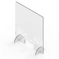 Mark Maker Acrylic Sneeze Guard - 18" x 23.75" - Design #3-Available with acrylic feet to easily stand on countertops for portability and quick installation with no tools required.
