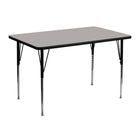Flash Furniture 30"W x 48"L Rectangular Grey HP Laminate Activity Table - Standard Height Adjustable Legs-Popular Rectangular Activity Table