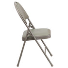Flash Furniture HERCULES Series Ultra-Premium Triple Braced Vinyl Metal Folding Chair with Easy-Carry Handle - Grey-1'' Thick Foam Padded Seat