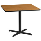 Flash Furniture 36'' Square Laminate Table Top, Natural with 30'' x 30'' Table-Height Base (XUNT3636T3030)-Hospitality Table