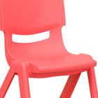 Flash Furniture Plastic Stackable School Chair with 10.5" Seat Height - Red - 10 Pack-Primary colors support early childhood development