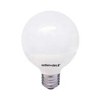 Northern Stars 80093 LED Light Bulb, G25 7W, Dimmable, Frosted, White, 2 Pack-LED G25 8W Frosted, Warm white (Soft white)
