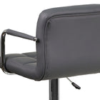 Flash Furniture Contemporary Quilted Vinyl Adjustable Height Barstools with Arms & Chrome Base - Grey - 2 Pack-Swivel Seat