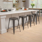 Flash Furniture Tabouret De Bar 24" - Empilable-Noir - Paquet De 4 (4ET3132024BKR)-Patins protecteurs en plastique