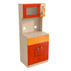 Flash Furniture Bright Beginnings Commercial Grade Greenguard Certified Wooden Children's Kitchen Cabinet with Microwave-Wipe Clean with a Damp Cloth and Air Dry