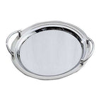 Elegance – Plateau rond en acier inoxydable avec poignées-Parfois, un plateau en équilibre instable au-dessus de votre tête peut mener à des situations regrettables et, inversement, un plateau saisi par les bords peut être inconfortable et fastidieux à transporter.